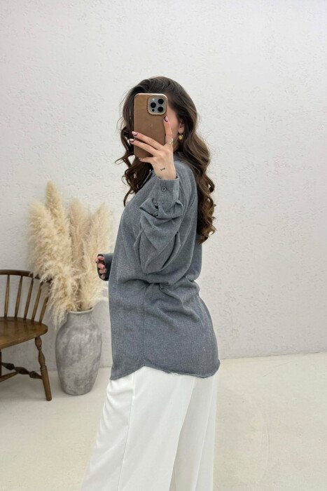 SIMPLE WOMAN SHIRT DARK GREY/GEE - 5