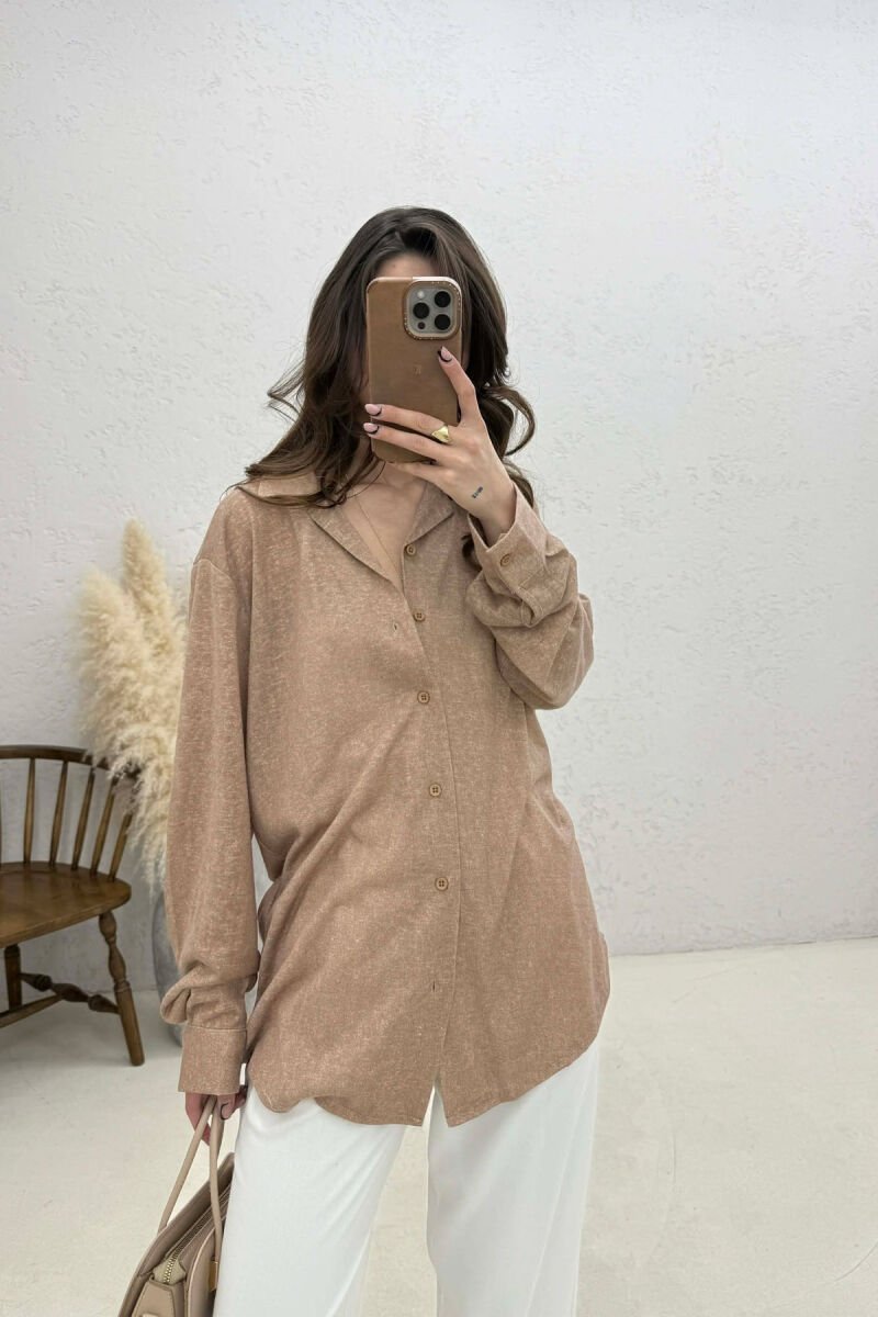 SIMPLE WOMAN SHIRT LIGHT BROWN/KAZB - 1