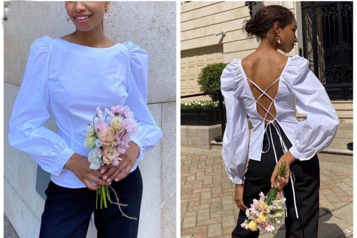 SIMPLE WOMAN SHIRT WHITE-E BARDHE - KLAUDIO FASHION