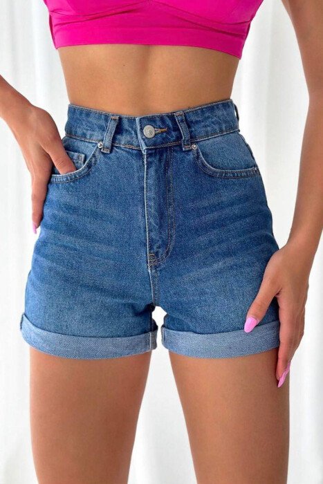 SIMPLE WOMAN SHORT JEANS BLUE/BLU - KLAUDIO FASHION