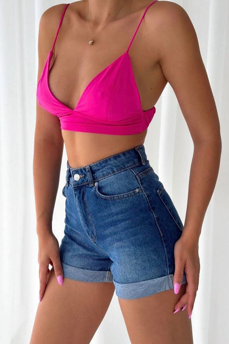 SIMPLE WOMAN SHORT JEANS BLUE/BLU - 2
