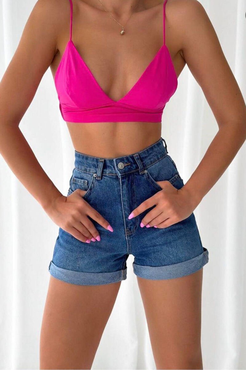 SIMPLE WOMAN SHORT JEANS BLUE/BLU - 3