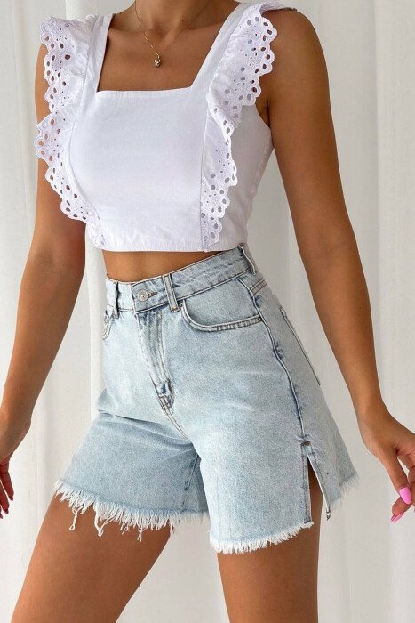 SIMPLE WOMAN SHORT LIGHTBLUE/BZ - 2