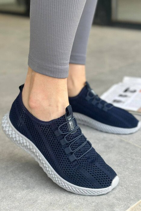SIMPLE WOMAN SNEAKERS DARK BLUE/BEE - 2