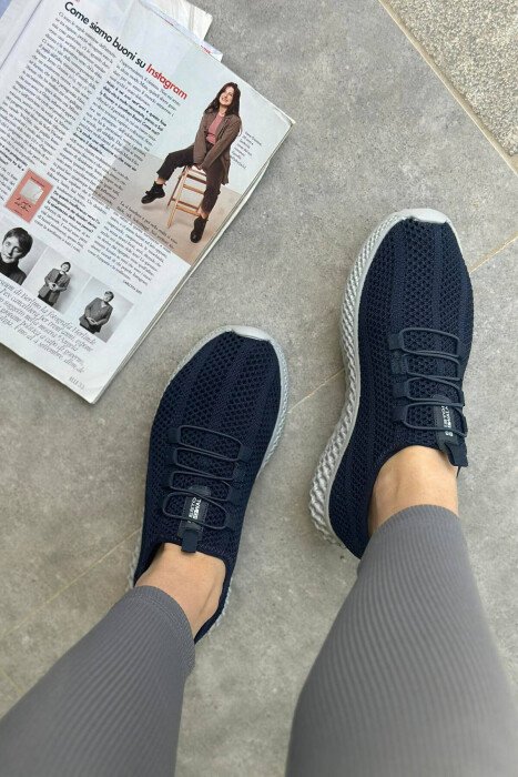 SIMPLE WOMAN SNEAKERS DARK BLUE/BEE - 3