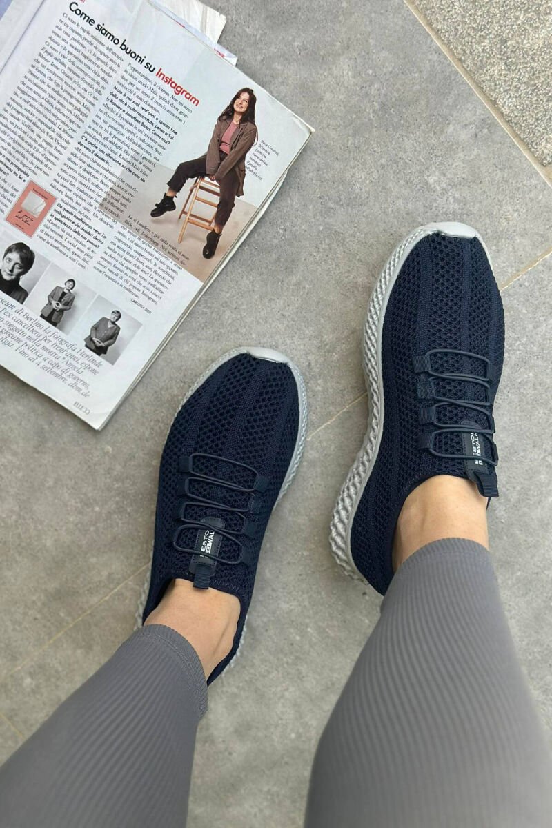 SIMPLE WOMAN SNEAKERS DARK BLUE/BEE - 3
