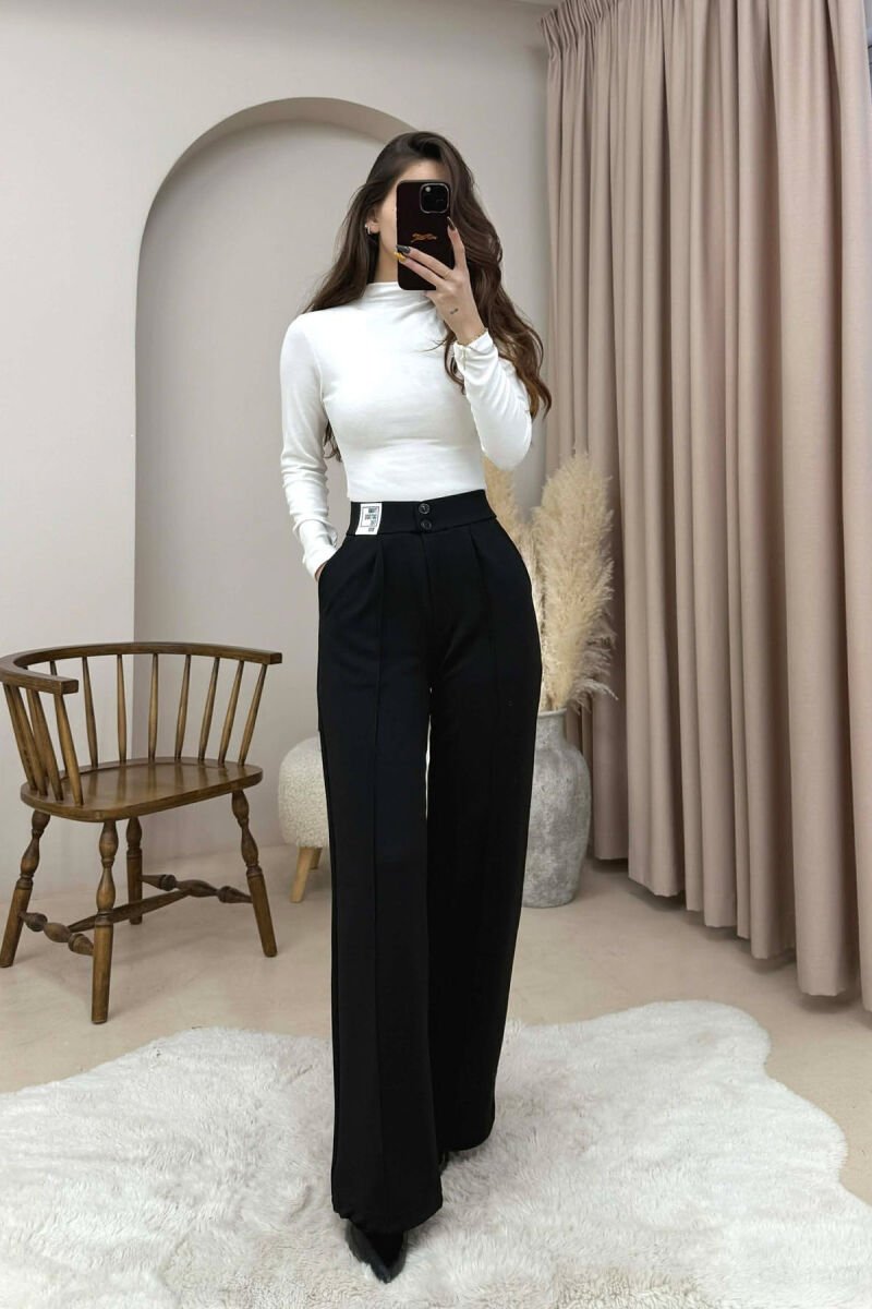 SMALL LOGO ONE COLOR WOMEN TROUSERS BLACK/ E ZEZE - 3