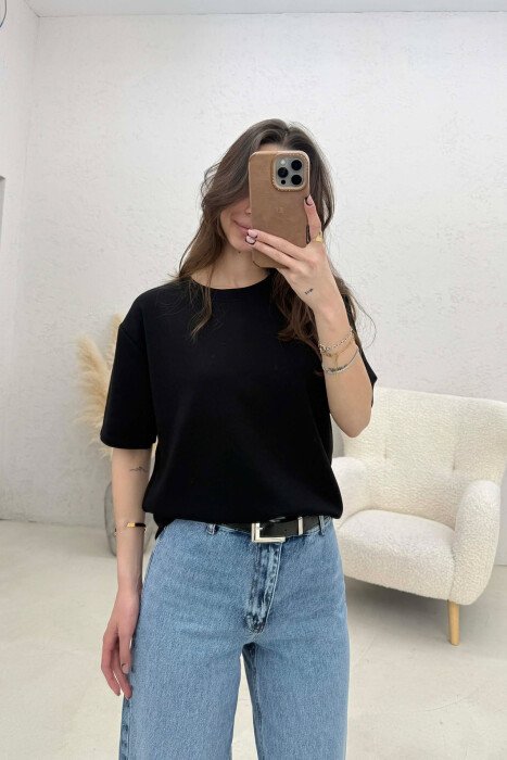 SIMPLE WOMAN T-SHIRT BLACK/ E ZEZE - 3