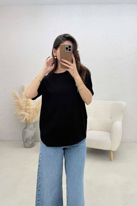 SIMPLE WOMAN T-SHIRT BLACK/ E ZEZE - KLAUDIO FASHION
