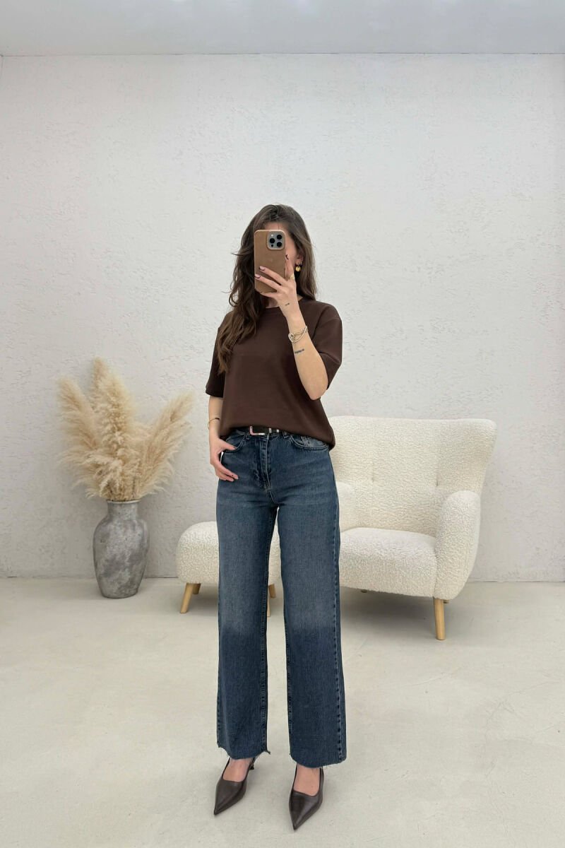 SIMPLE WOMAN T-SHIRT BROWN/KAFE - 2