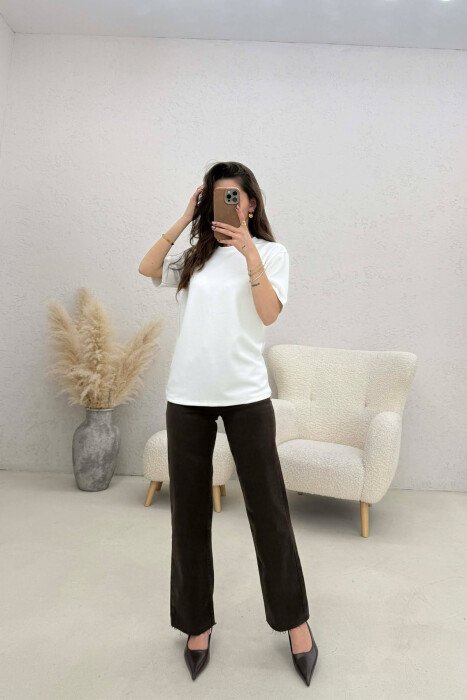 SIMPLE WOMAN T-SHIRT WHITE-E BARDHE - 4