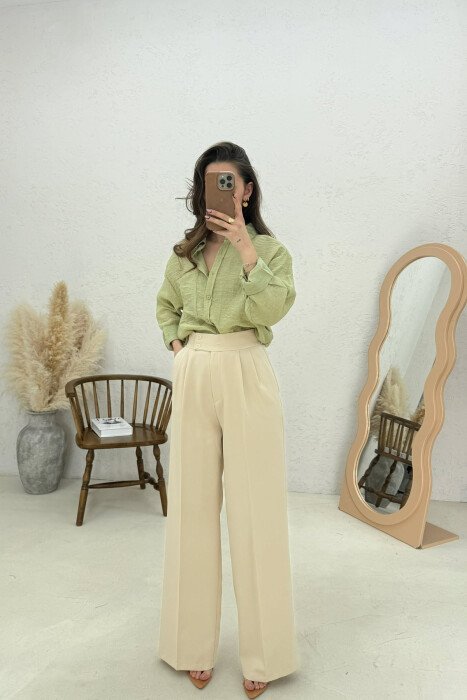 SIMPLE WOMAN TROUSERS BEIGE/BEZHE - 2