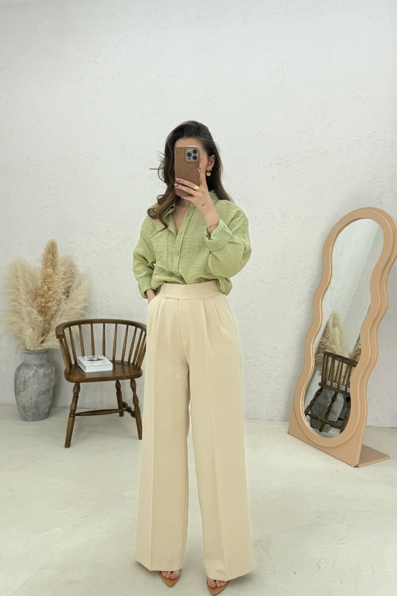 SIMPLE WOMAN TROUSERS BEIGE/BEZHE - 2
