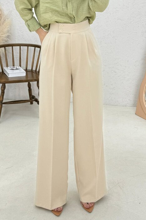SIMPLE WOMAN TROUSERS BEIGE/BEZHE - 4