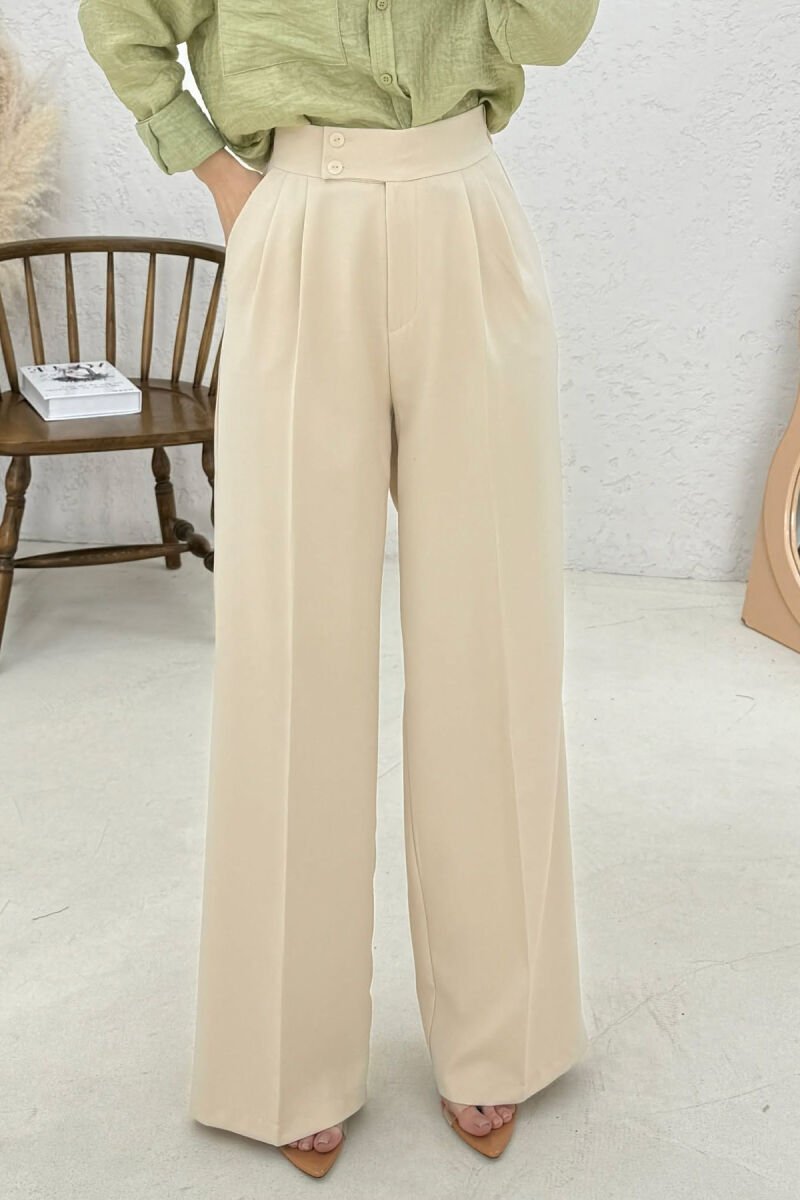 SIMPLE WOMAN TROUSERS BEIGE/BEZHE - 4