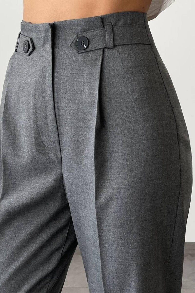 SIMPLE ONE COLOR WOMAN TROUSERS DARK GREY/GEE - 6