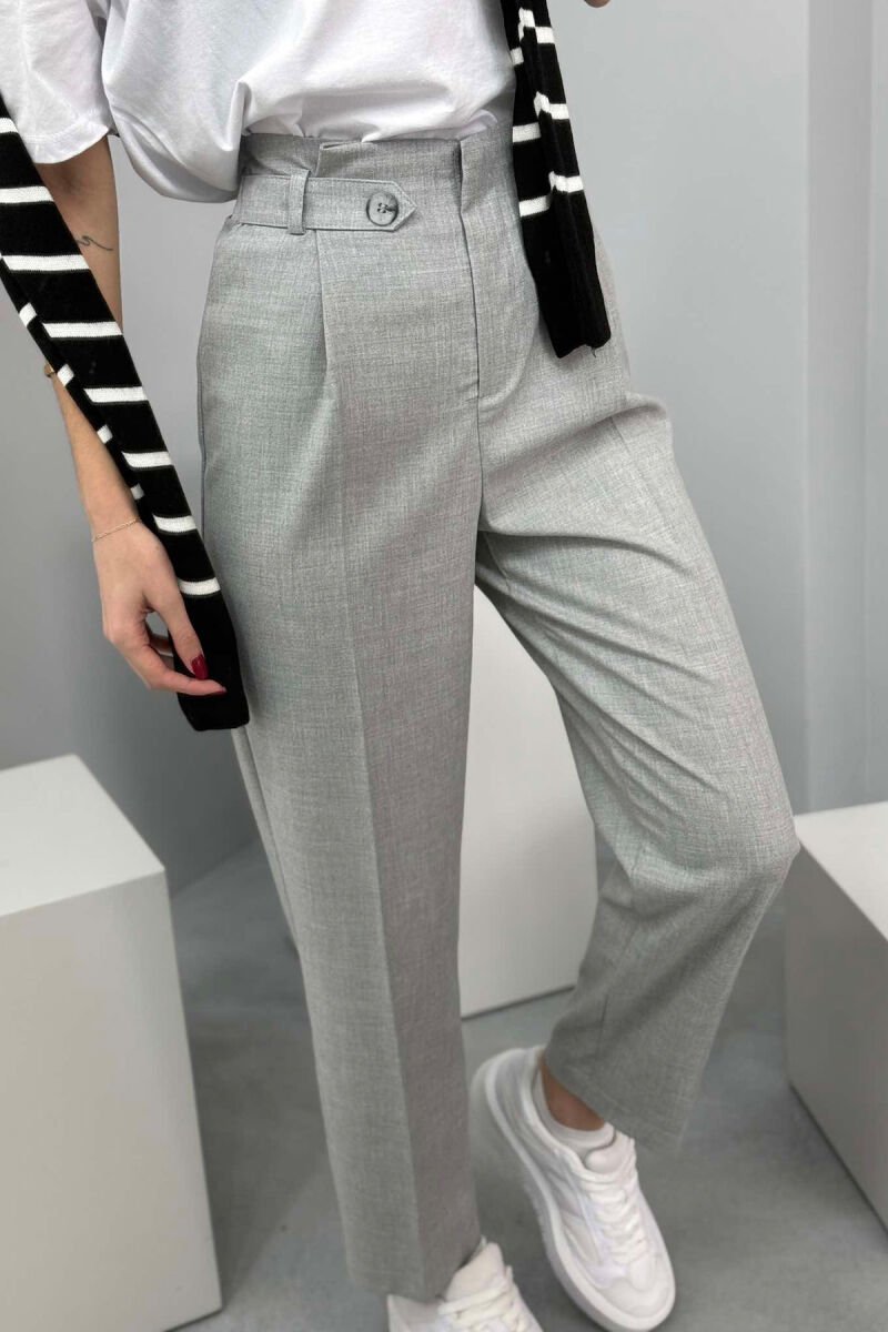 SIMPLE ONE COLOR WOMAN TROUSERS GREY/GRI - 3
