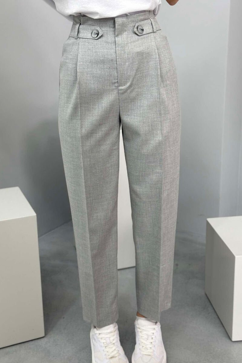 SIMPLE ONE COLOR WOMAN TROUSERS GREY/GRI - 4