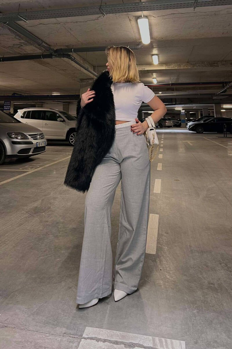 SIMPLE TWO COLOR WOMAN TROUSERS LIGHT GREY/GZ - 1