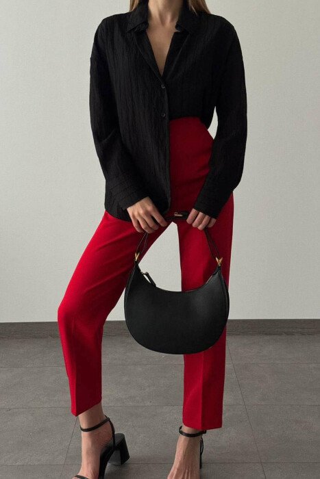 SIMPLE WOMAN TROUSERS RED/E KUQE - 1