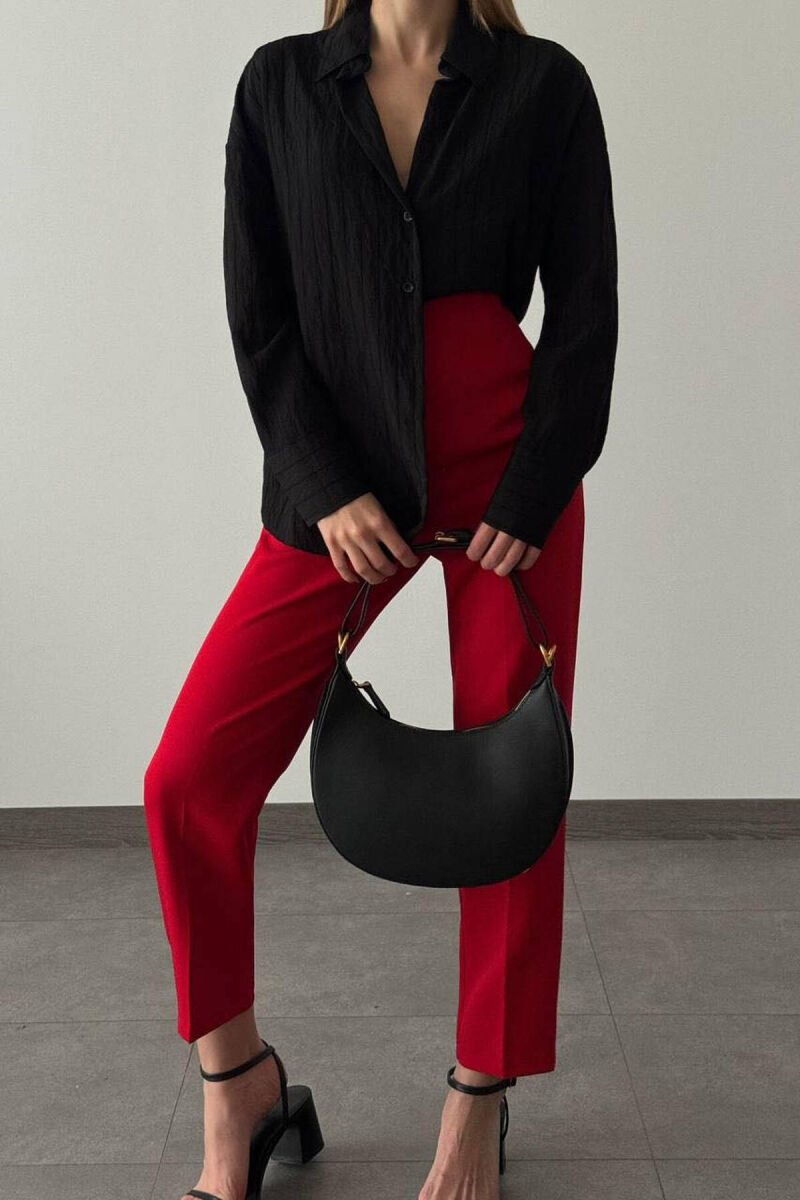 SIMPLE WOMAN TROUSERS RED/E KUQE - 1