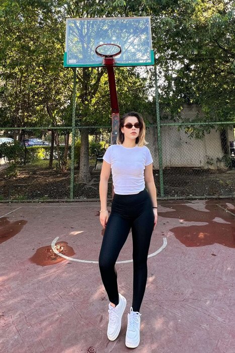 ONE COLOR SIMPLE WOMEN LEGGINGS BLACK/ E ZEZE - 3