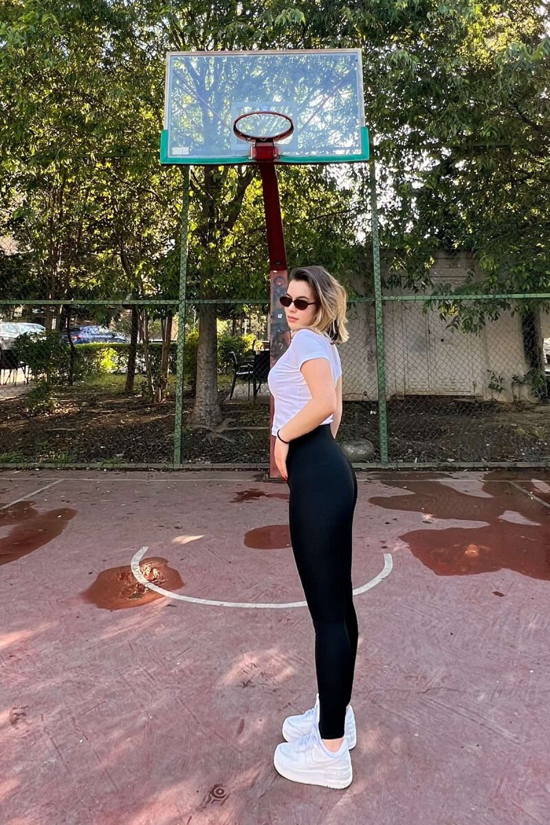 ONE COLOR SIMPLE WOMEN LEGGINGS BLACK/ E ZEZE - 4