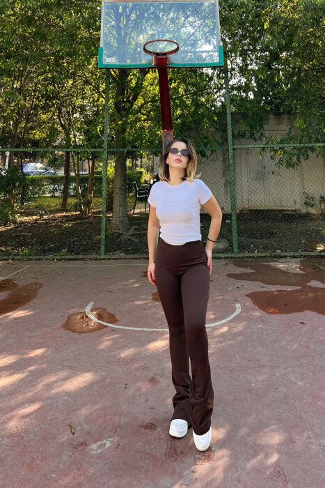 SIMPLE WOMAN LEGGINGS BROWN/KAFE - 2