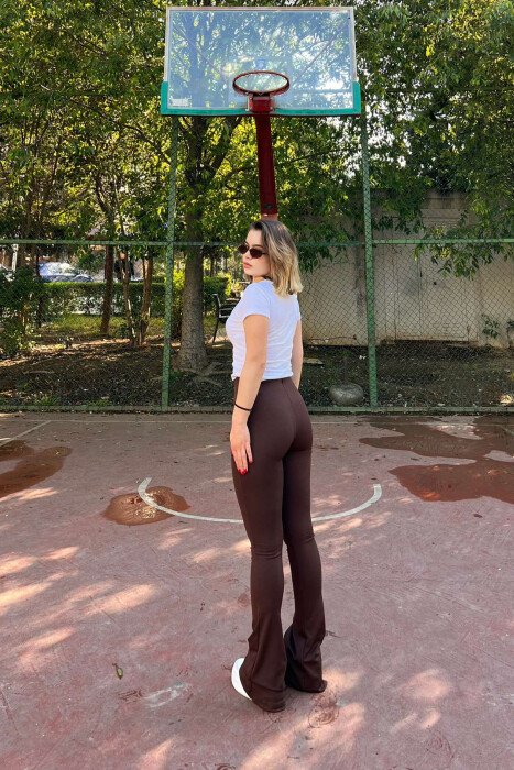 SIMPLE WOMAN LEGGINGS BROWN/KAFE - 3