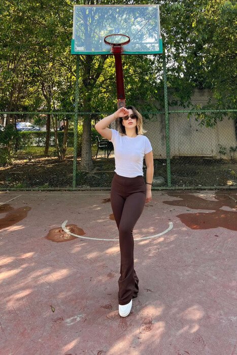 SIMPLE WOMAN LEGGINGS BROWN/KAFE - 4