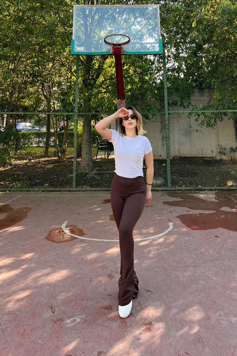 SIMPLE WOMAN LEGGINGS BROWN/KAFE - 4