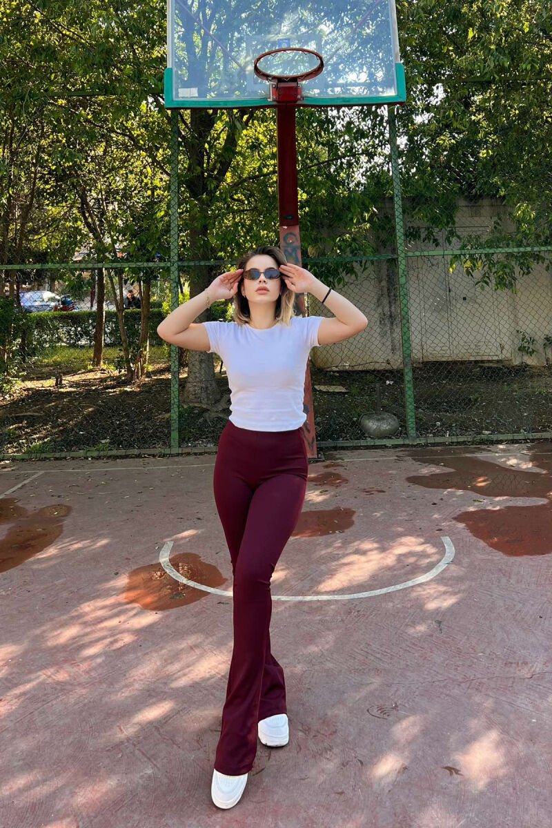 SIMPLE WOMAN LEGGINGS BURGUNDY/VISHNJE - 3