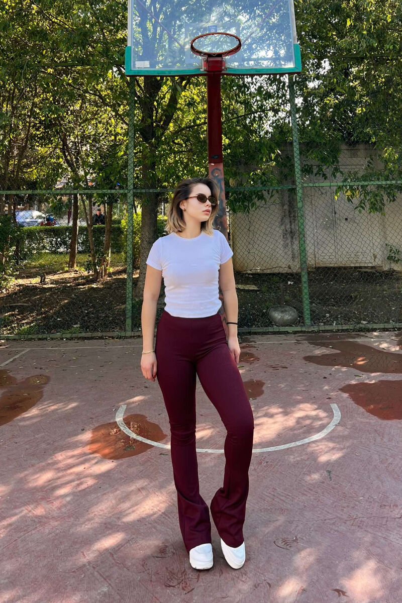 SIMPLE WOMAN LEGGINGS BURGUNDY/VISHNJE - 4