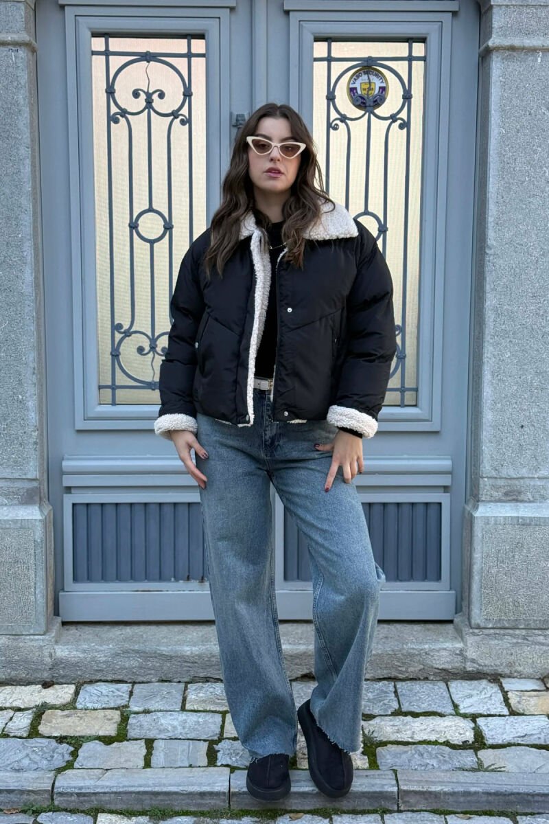SIMPLE WOMEN PUFFER JACKET BLACK/ E ZEZE - 1