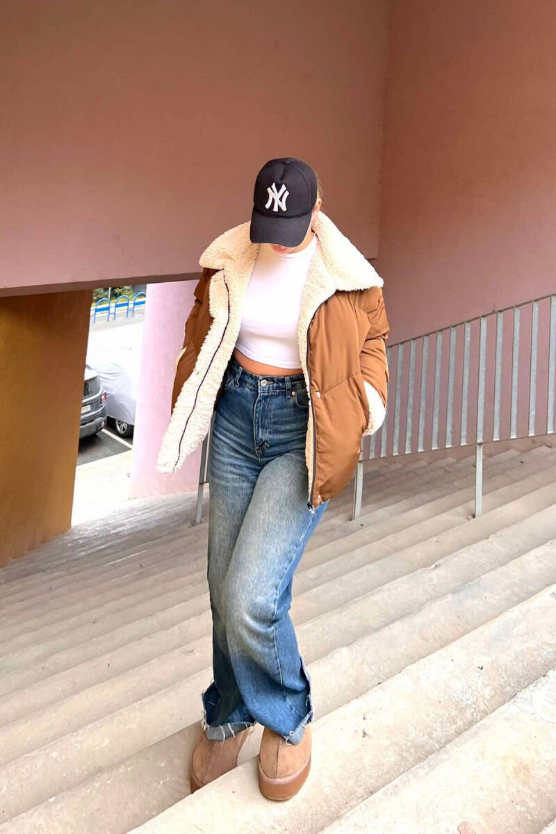 SIMPLE WOMEN PUFFER JACKET BROWN/KAFE - 5