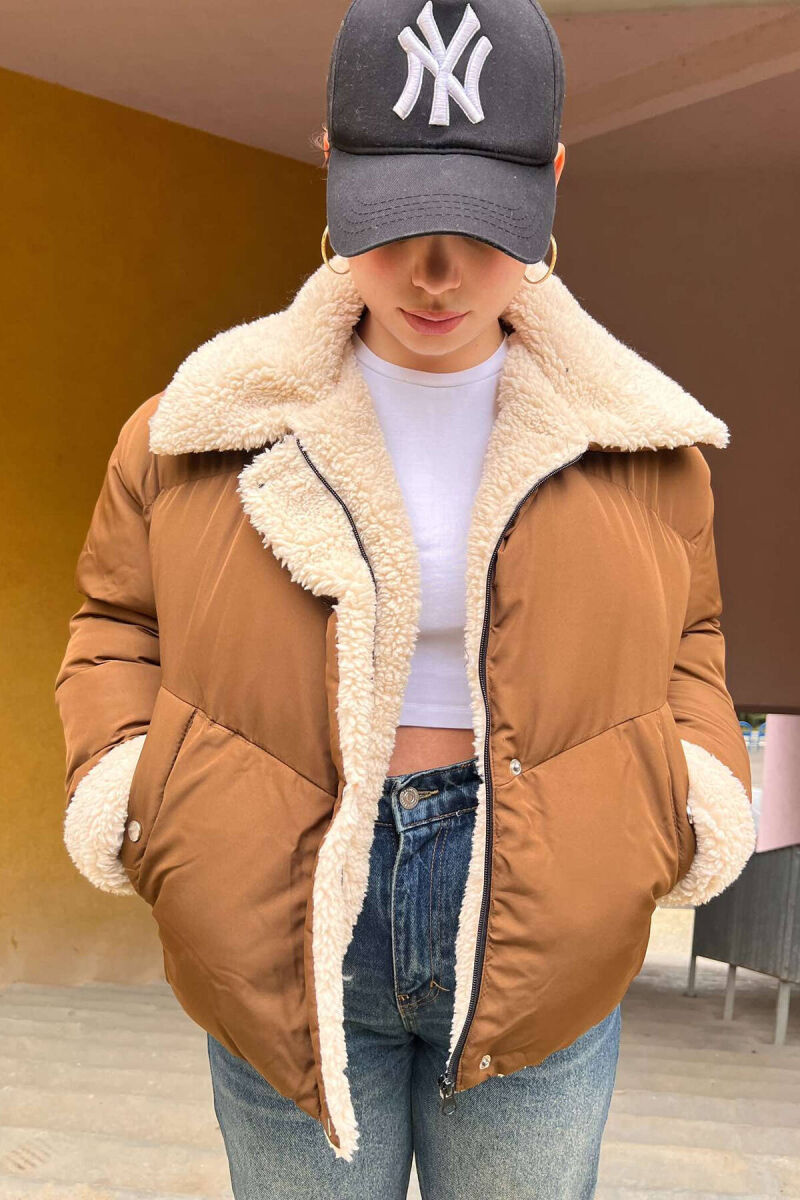 SIMPLE WOMEN PUFFER JACKET BROWN/KAFE - 9