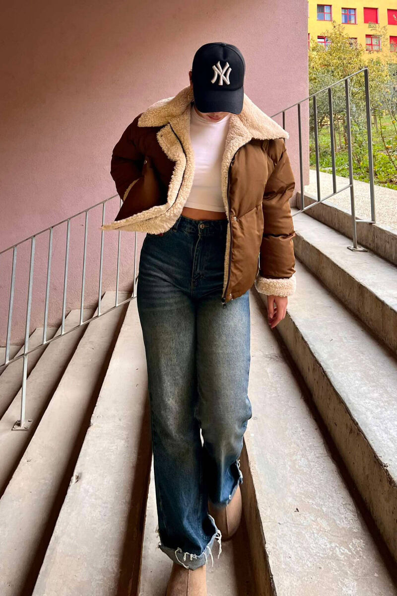 SIMPLE WOMEN PUFFER JACKET BROWN/KAFE - 13