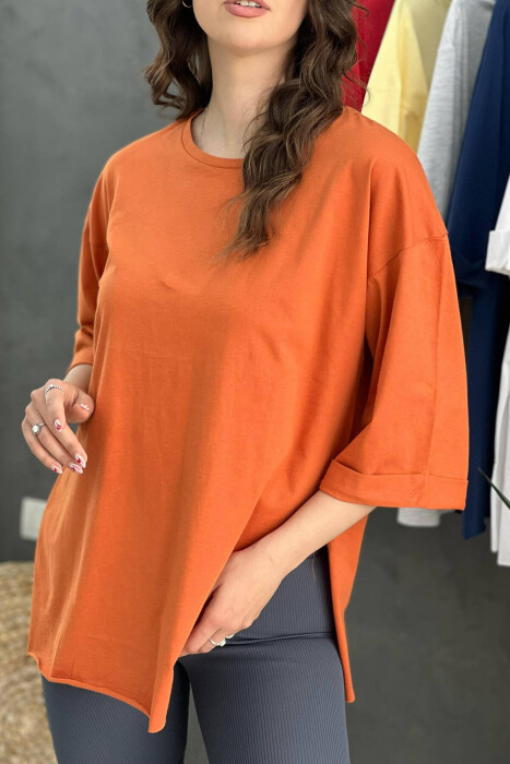 SIMPLE WOMEN T-SHIRT BRICK/TULLE - 2