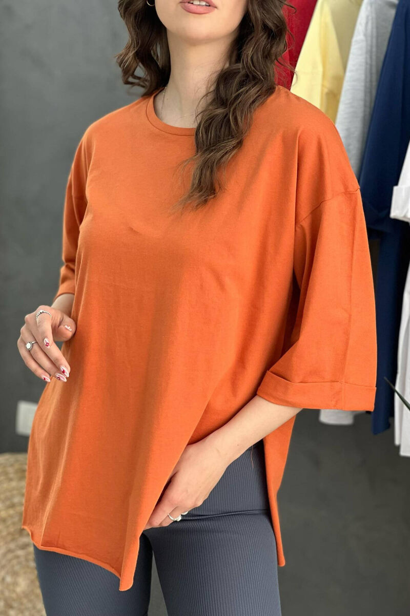 SIMPLE WOMEN T-SHIRT BRICK/TULLE - 2