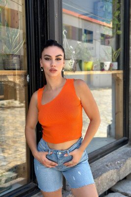 SIMPLE WOMEN TANK TOP ORANGE/PORTOKALLI - KLAUDIO FASHION