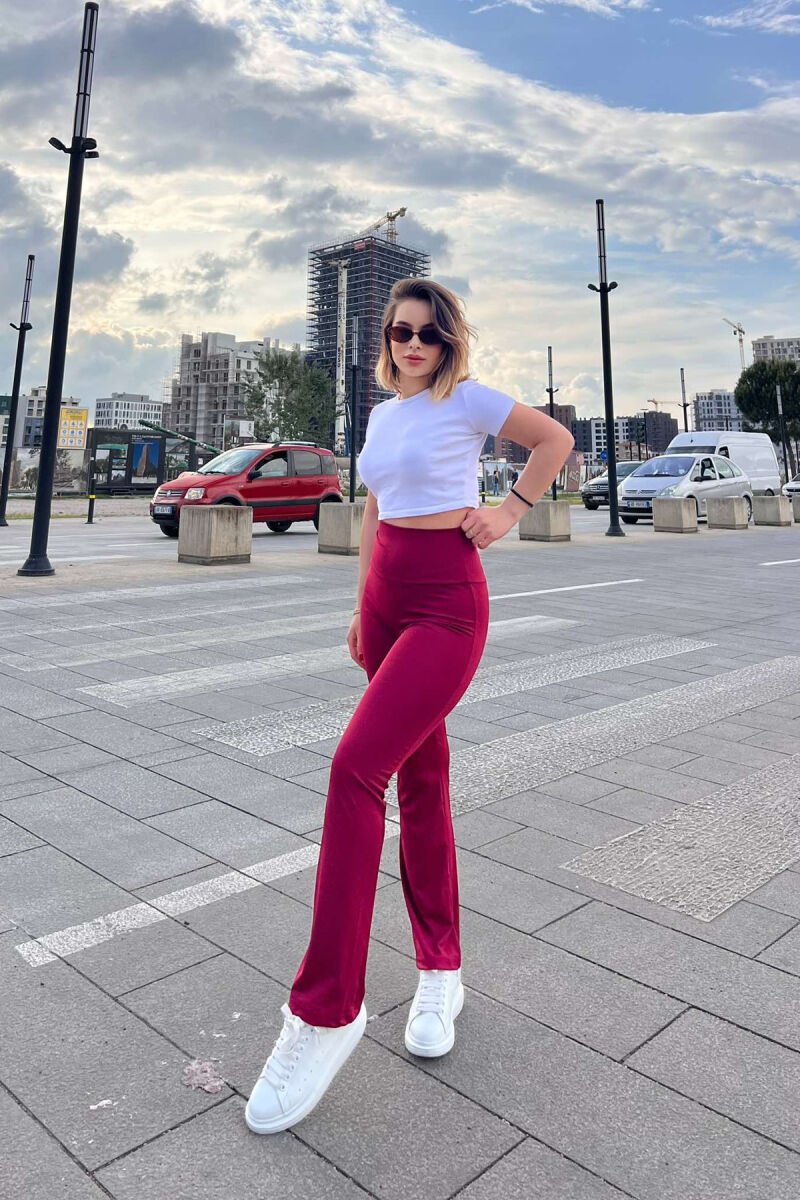 SIMPLE WOMAN LEGGINGS BURGUNDY/VISHNJE - 1