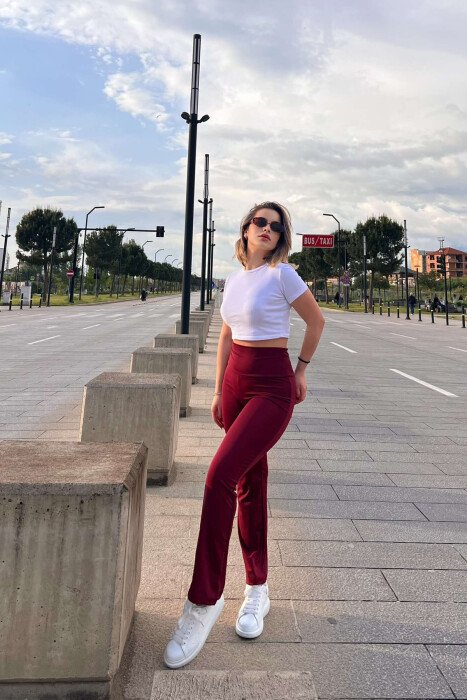 SIMPLE WOMAN LEGGINGS DARK BURGUNDY/VISHNJE E ERRET 