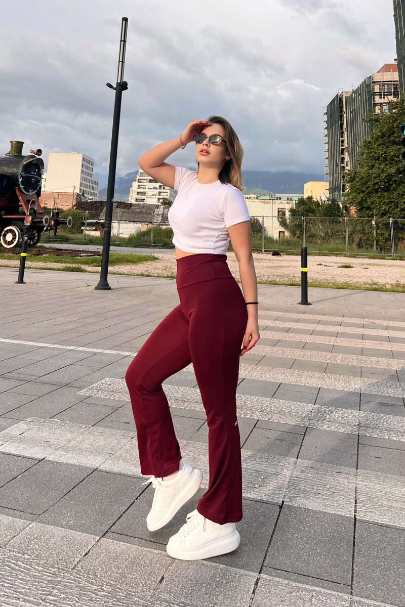 SIMPLE WOMAN LEGGINGS DARK BURGUNDY/VISHNJE E ERRET - 3