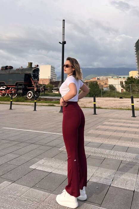 SIMPLE WOMAN LEGGINGS DARK BURGUNDY/VISHNJE E ERRET - 4