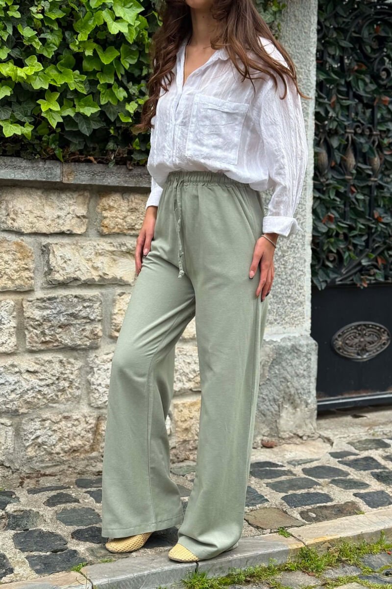 SIMPLE ONE COLOR WOMEN TROUSERS GREEN/JESHILE - 5