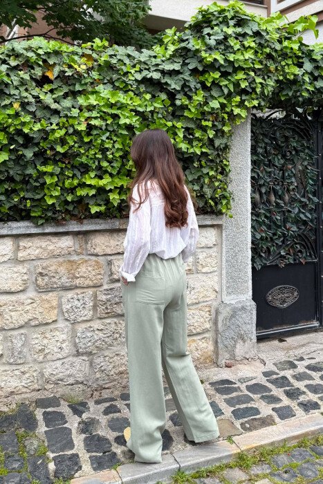 SIMPLE ONE COLOR WOMEN TROUSERS GREEN/JESHILE - 6