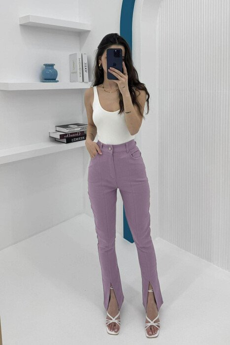 PANTALLONA TË THJESHTA PËR FEMRA NË NGJYRË LEJLA - KLAUDIO FASHION