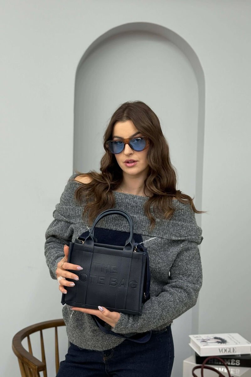 SIMPLE WRITTINGS LEATHER WOMEN BAG BLUE/BLU - 1