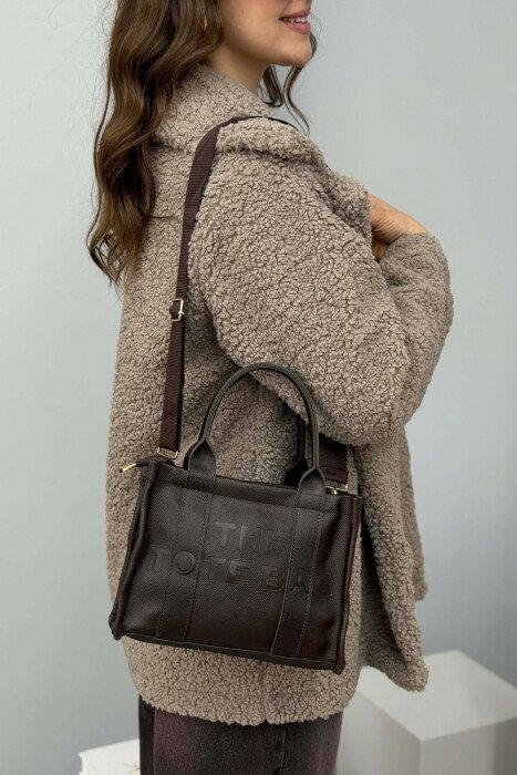 SIMPLE WRITTINGS LEATHER WOMEN BAG DARK BROWN/KAE - 1