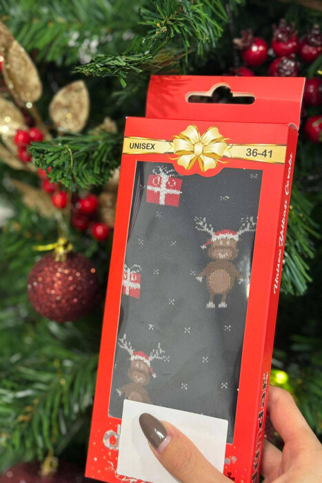 SINGLE CHRISTMAS WOMEN SOCKS BLACK/ E ZEZE - KLAUDIO FASHION